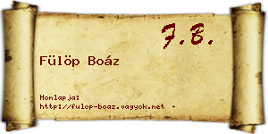 Fülöp Boáz névjegykártya